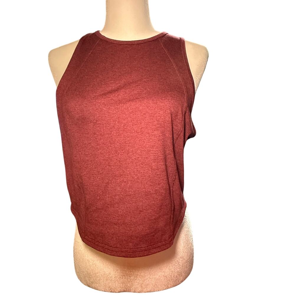Lululemon Heathered Burgundy Cropped Athletic Tank Top, Women's Medium